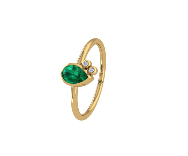 Regal Pear Emerald Ring