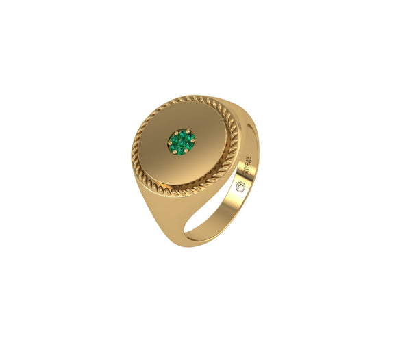 Nexus Lone' Emerald Men's Ring