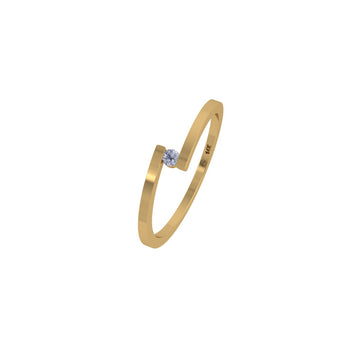 Minimal Solitaire Grace Diamond 14 KT Gold Ring