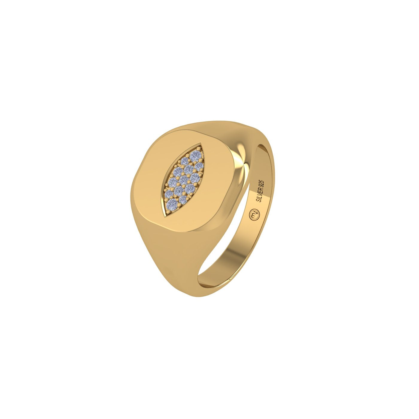 Signet Eye Diamond Men's Ring
