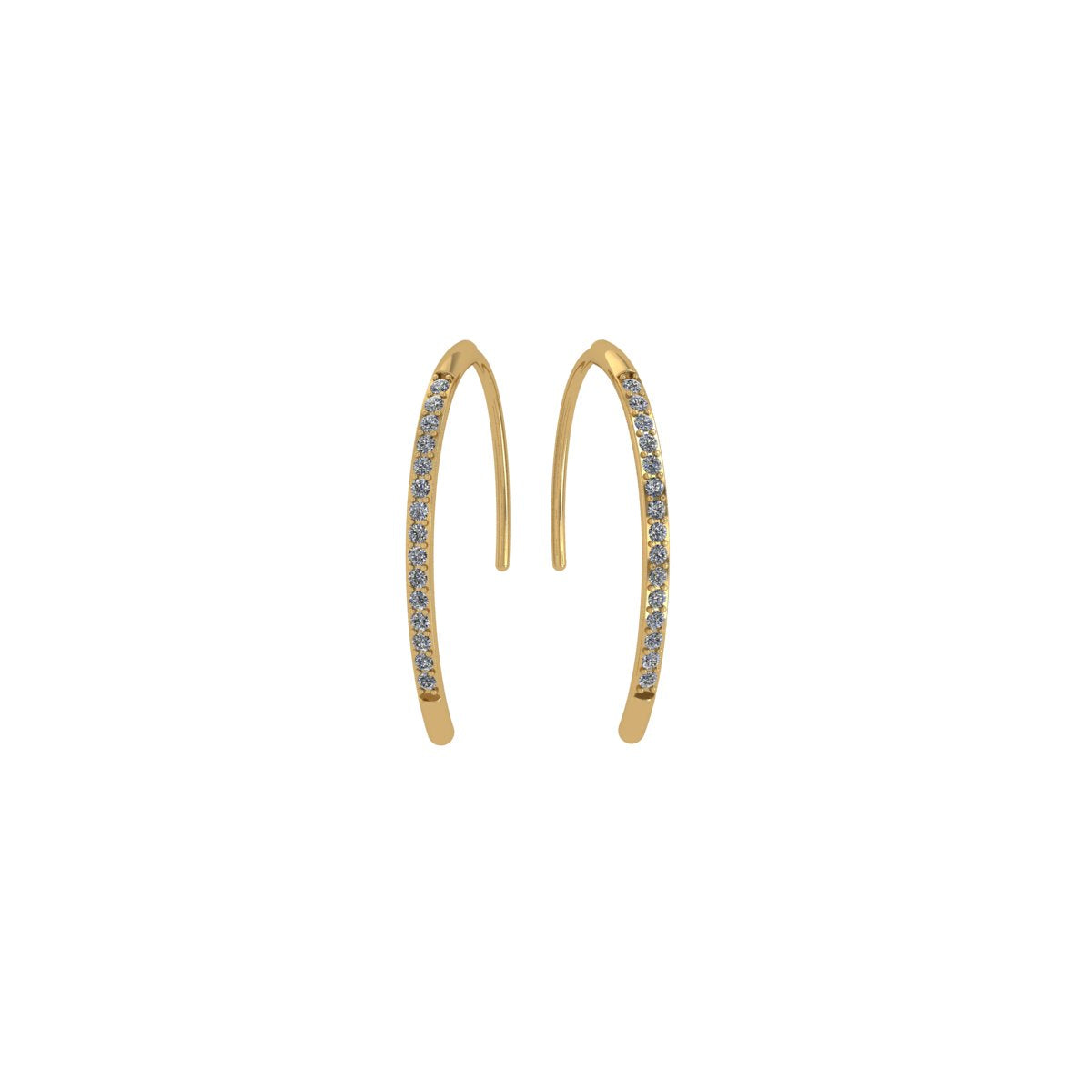 Open-Back Half Hoops Silver Earrings