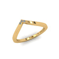 14 KT Gold Chevron Triad Minimal Diamond Ring