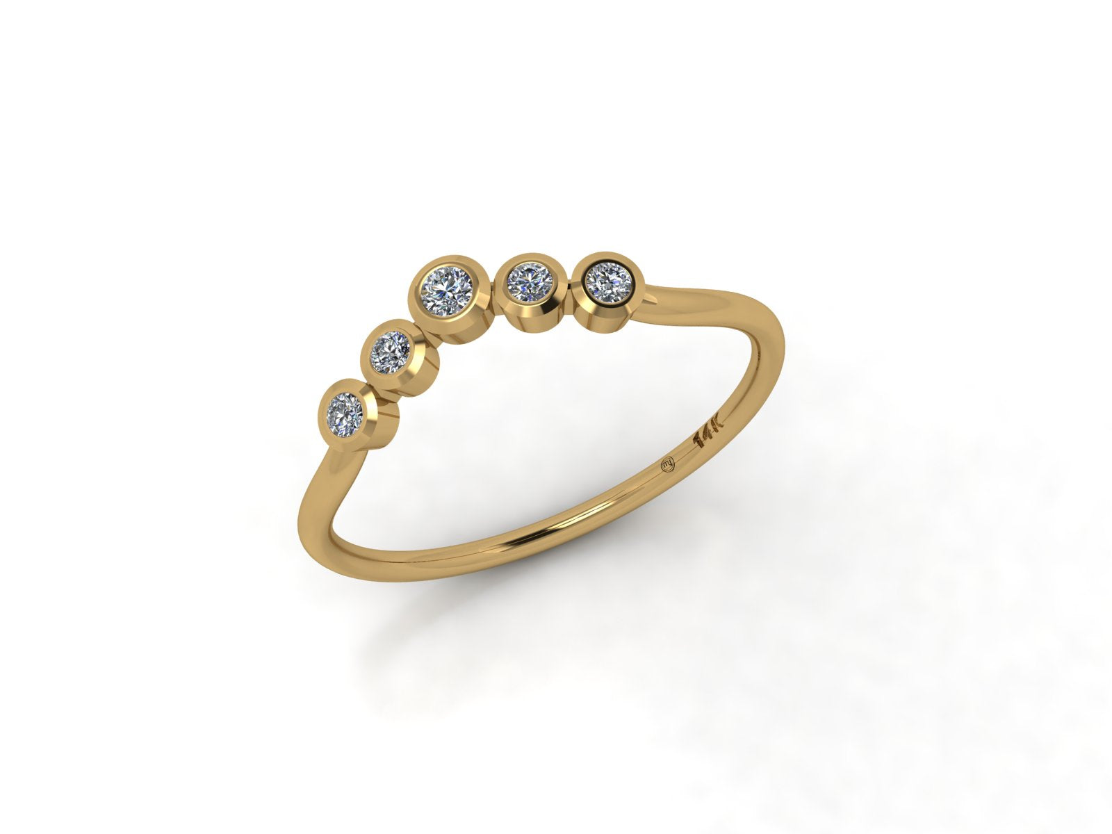 Tri- Glow Prism Diamond 14 KT Gold Ring