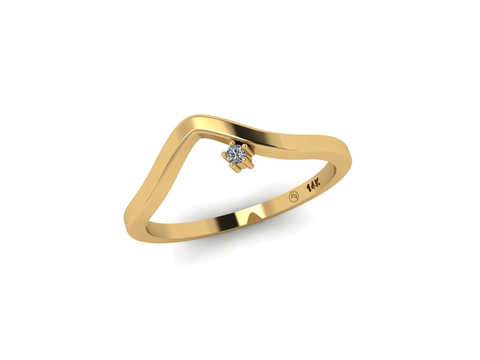 One Gem Harmony Diamond 14 KT Gold Ring