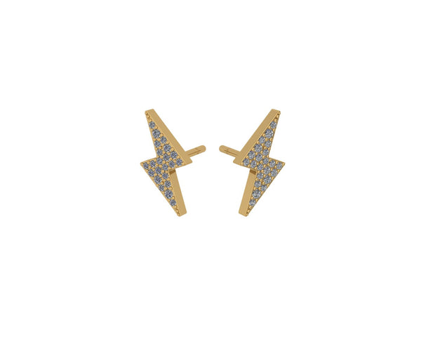 Celestial Thunder Diamond Silver Studs Earrings