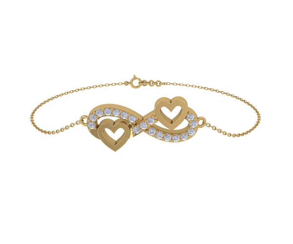 Infinite Love Duette Diamond  Silver Bracelet