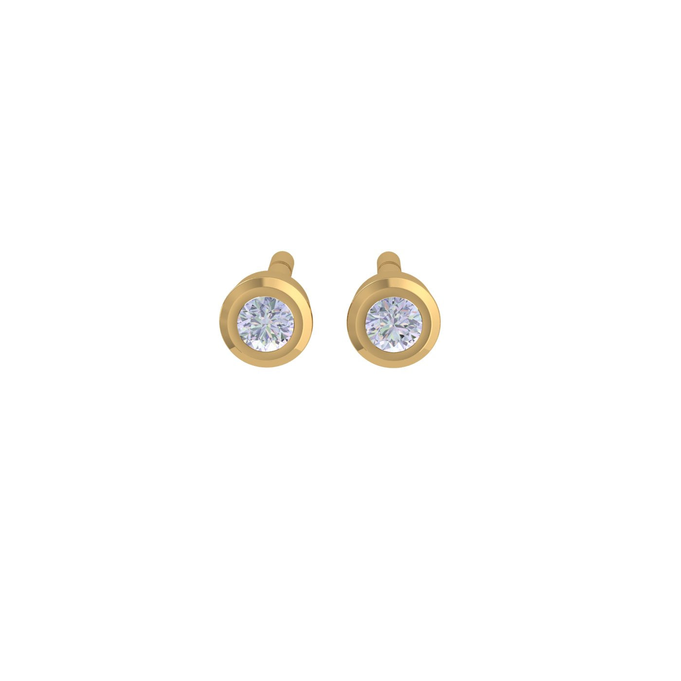 Diamond Solitaire Gold Earring