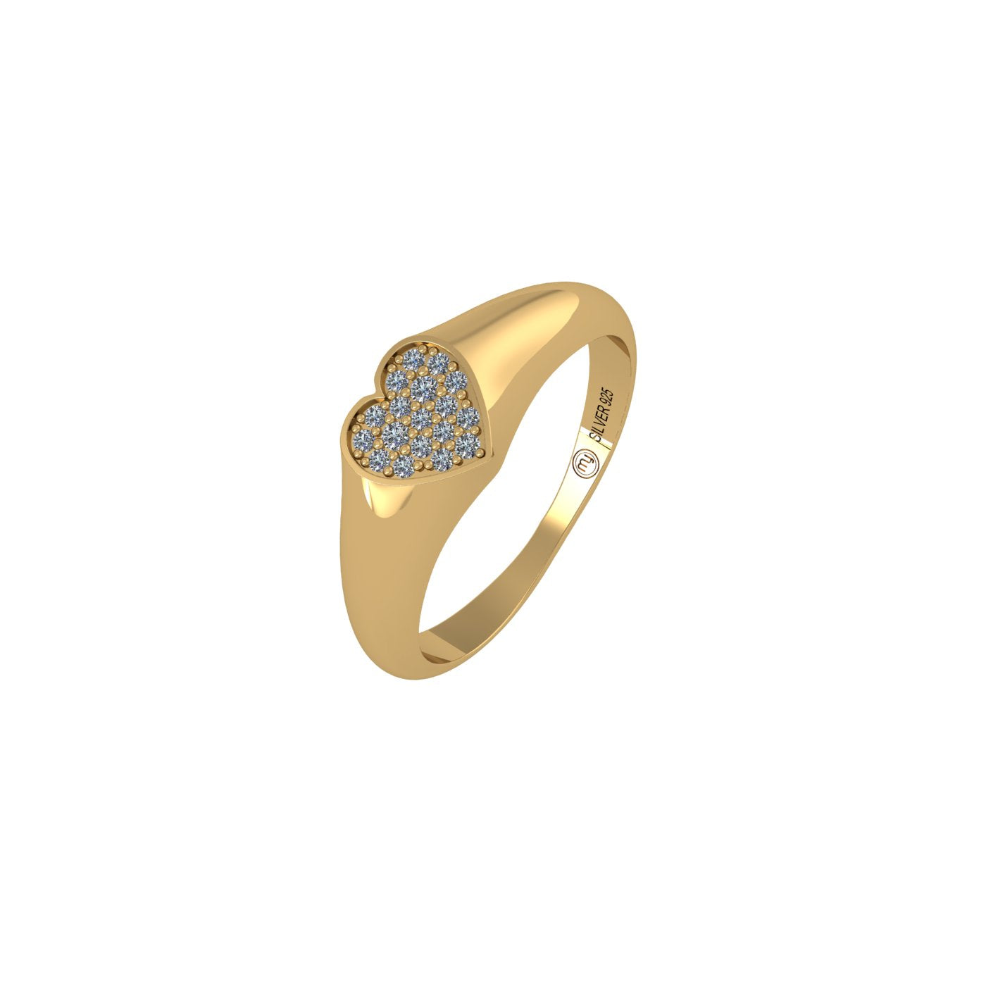 Mini Love Sparkle Diamond Silver Ring