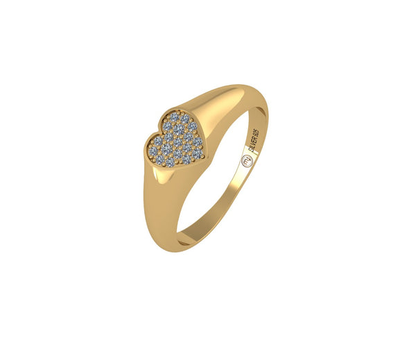 Mini Love Sparkle Diamond Silver Ring
