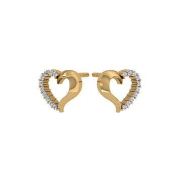 Heart Diamond 14 KT Gold Earrings