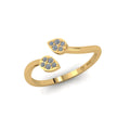 14 KT Gold Enchanted  Leaf Minimal Diamond Ring