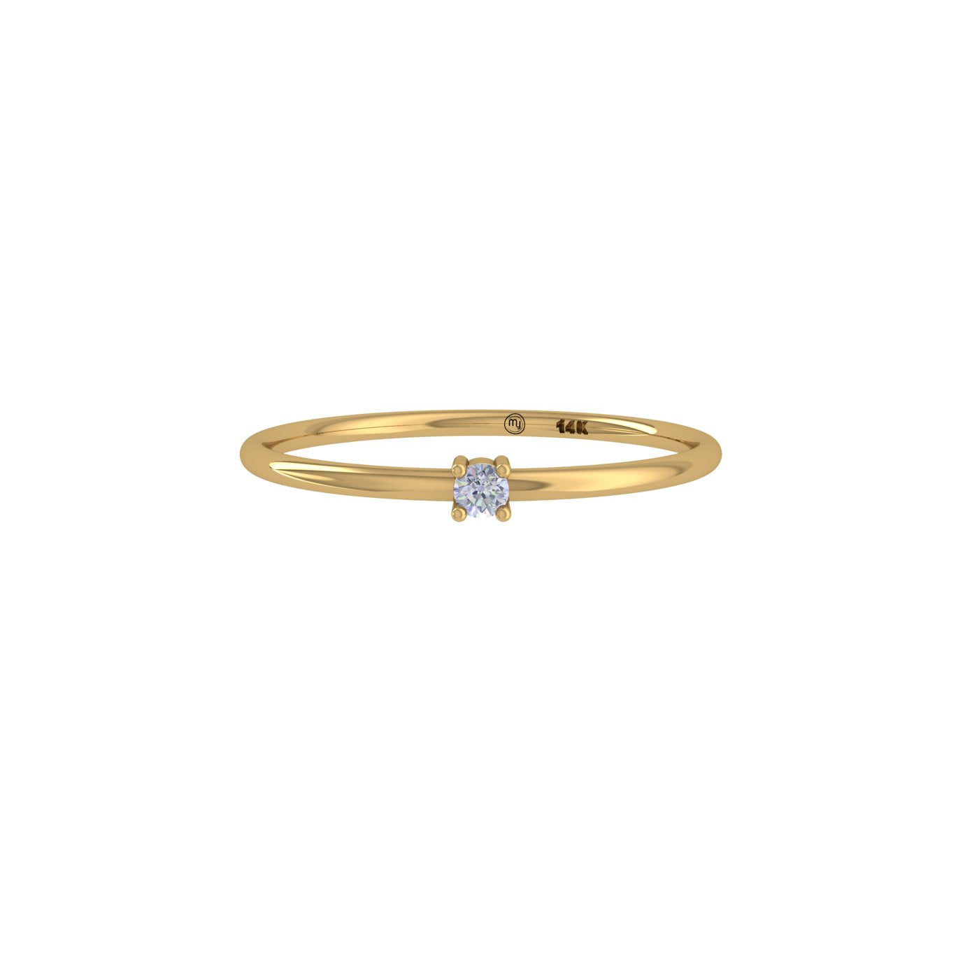 Mini Starfire Solitaire Gold Ring