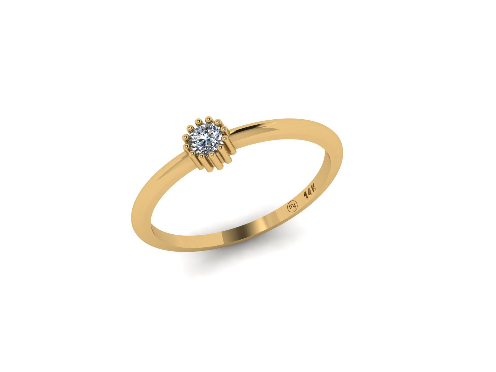 Solo Starlight Diamond 14 KT Gold Ring