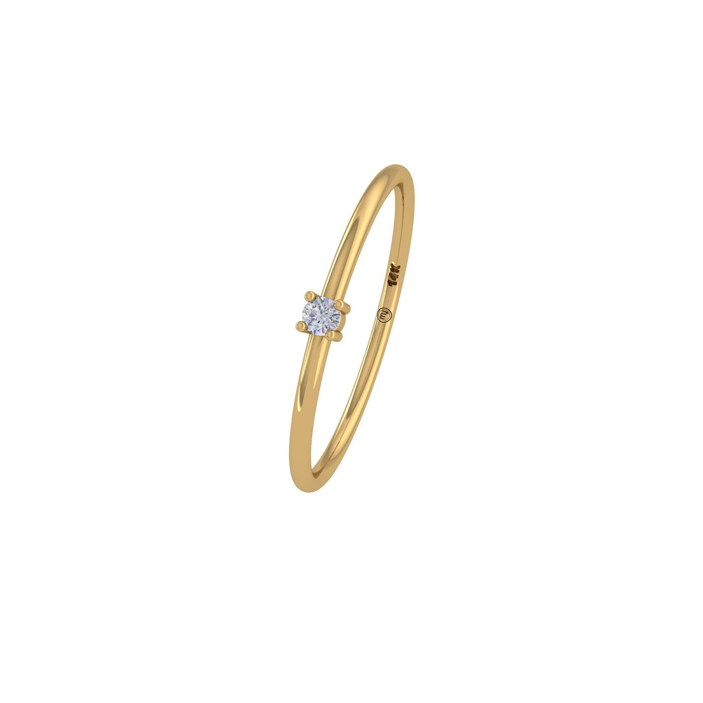 Mini Starfire Solitaire Gold Ring