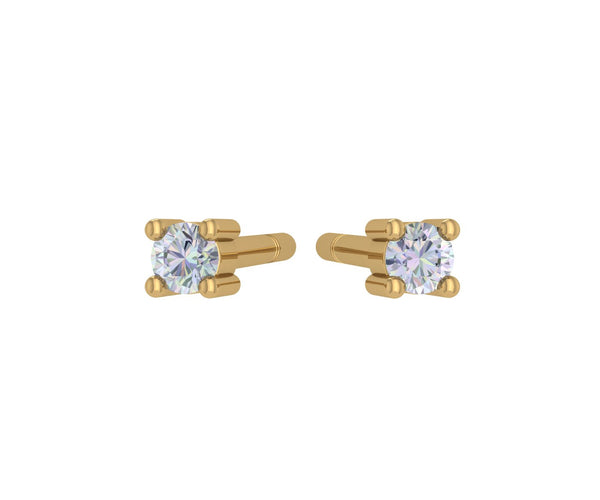 Mini Starfire Solitaire Gold Earring