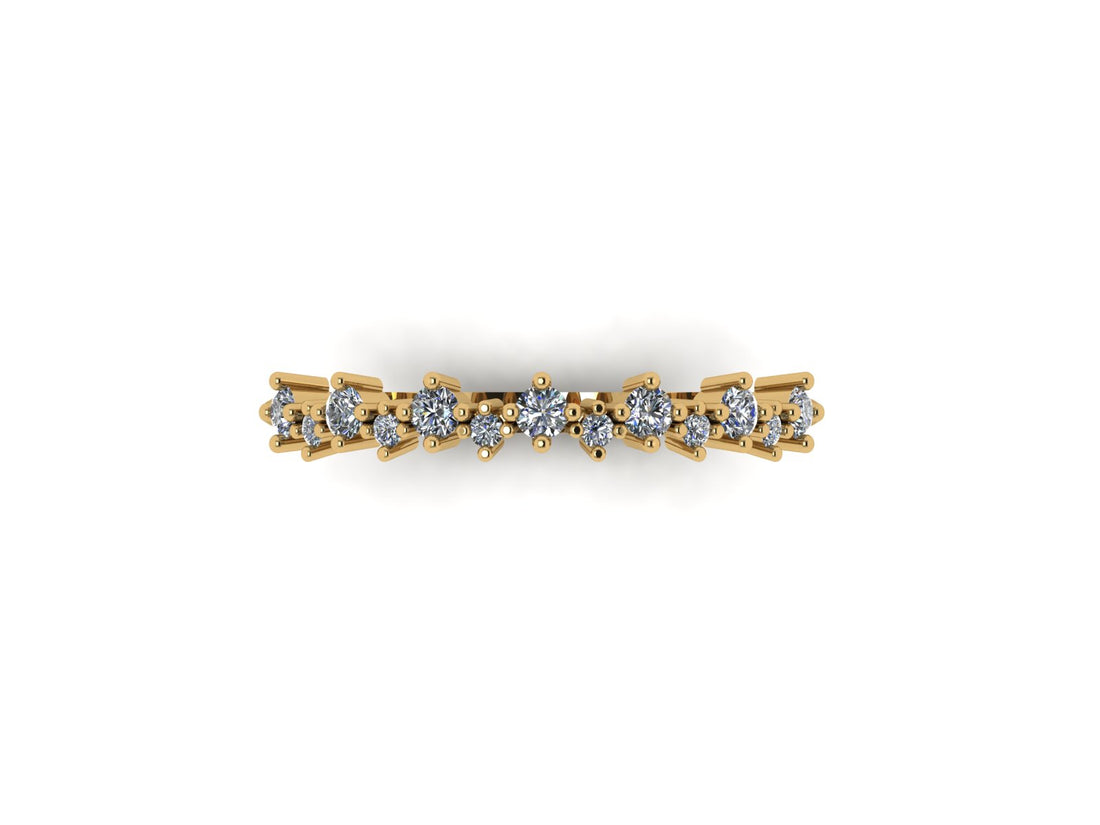 14 KT Gold Halfway Sparkling Diamond Ring