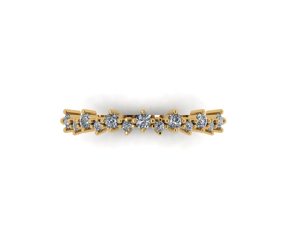 14 KT Gold Halfway Sparkling Diamond Ring