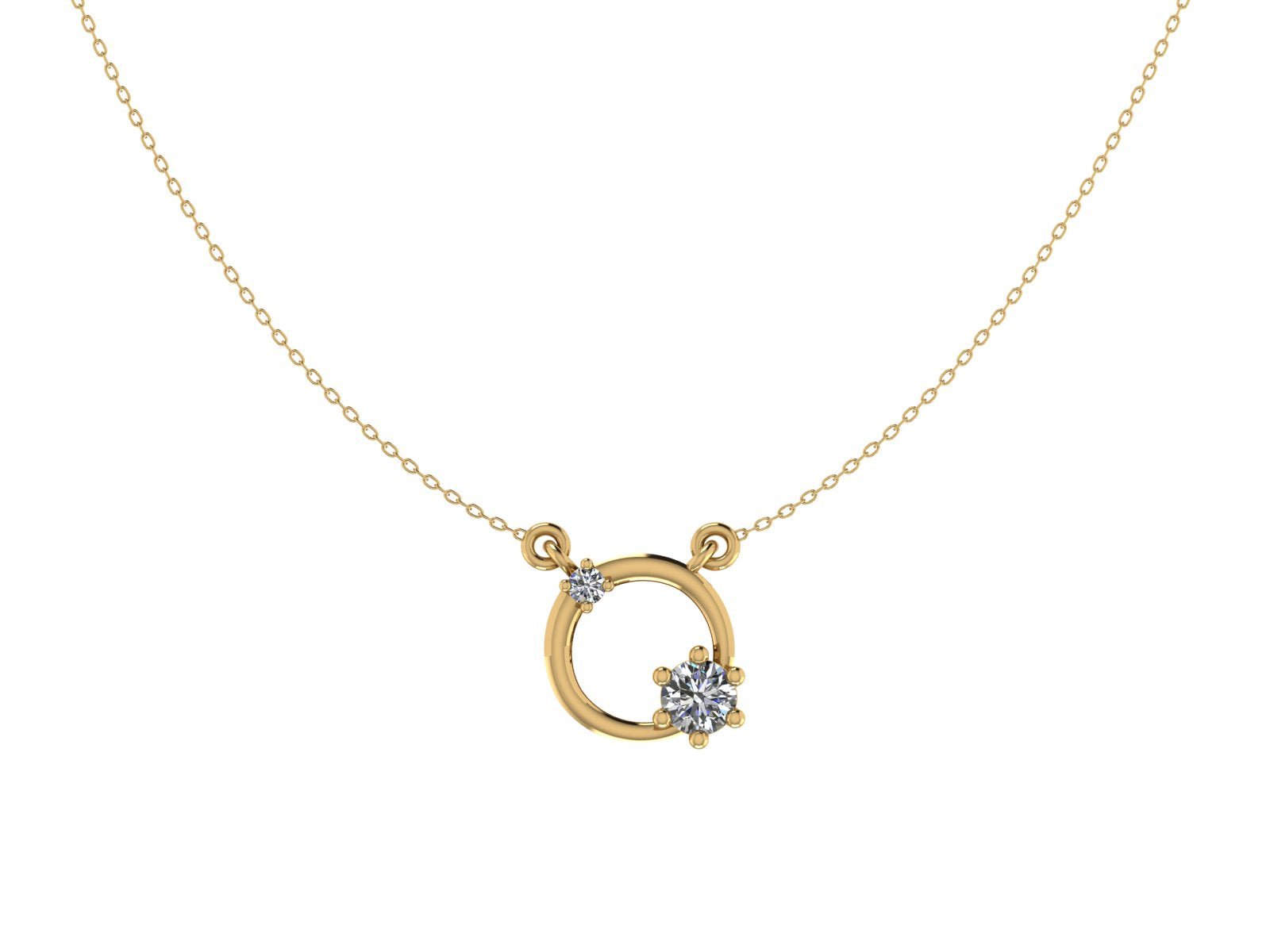 Twin Brilliance Diamond 14 KT Gold Pendant