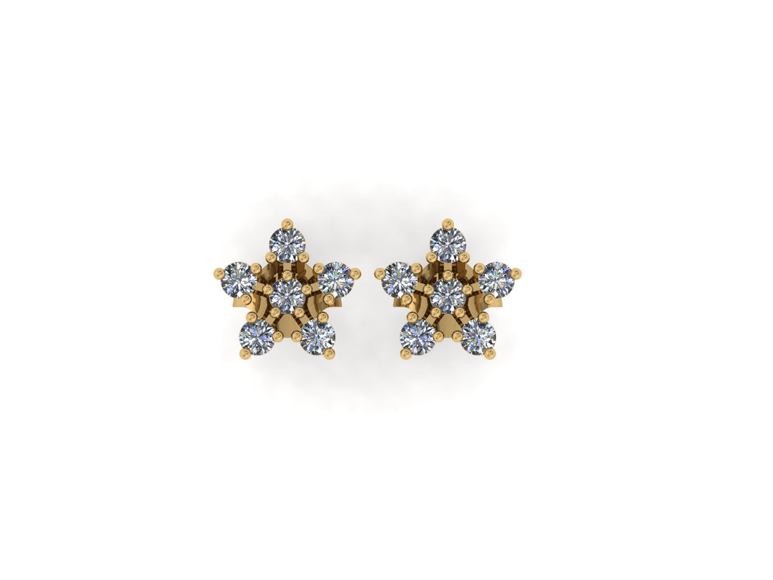 Dainty Diamond 14 KT Gold Earrings