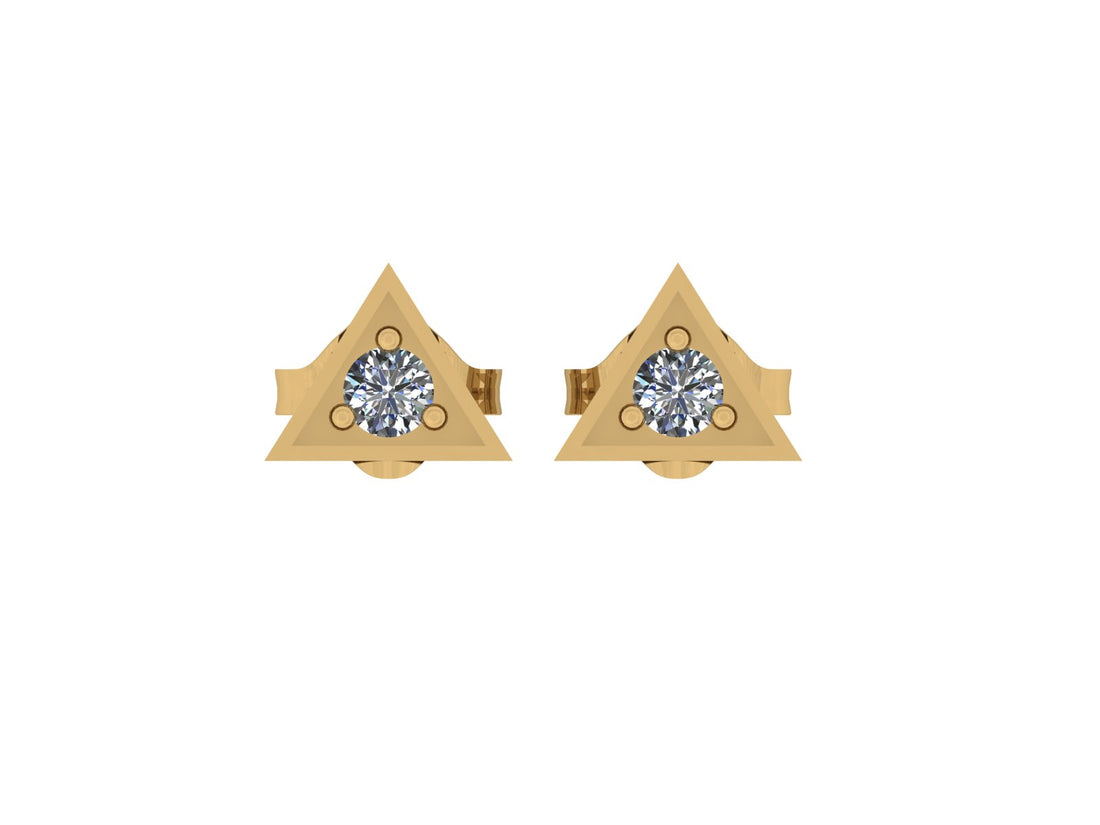 Triangle Majesty Diamond 14 KT Gold Earrings