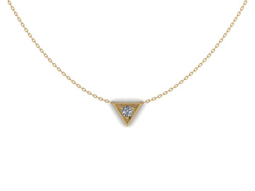 Diamond-Centered Triad 14 KT Gold Pendant