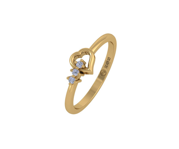 Troika Mini Heart Silver Ring
