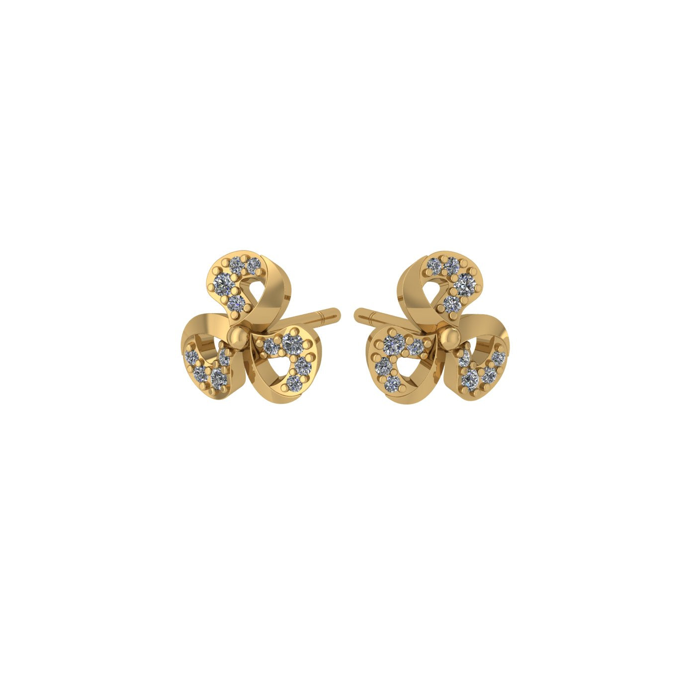 Floral Drops Silver Studs