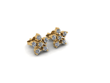 Dainty Diamond 14 KT Gold Earrings