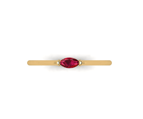 14 KT Gold Marquise Ruby Ring