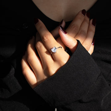 Mini Sweetheart Solitaire Silver Zircon Ring