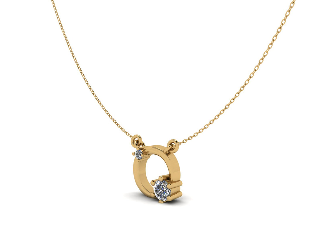 Twin Brilliance Diamond 14 KT Gold Pendant