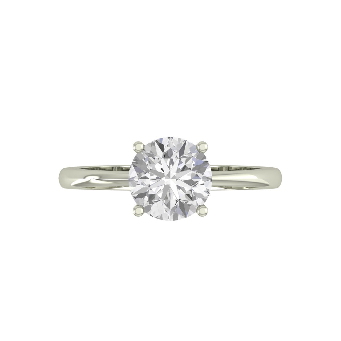 Lambent Round Solitaire Silver Zircon Ring