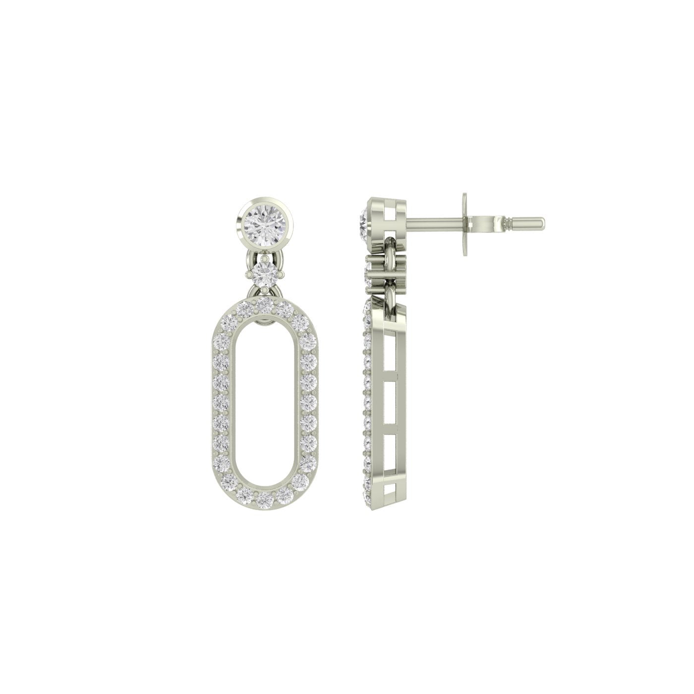 Classy Grace Halo Drop Silver Zircon Earring