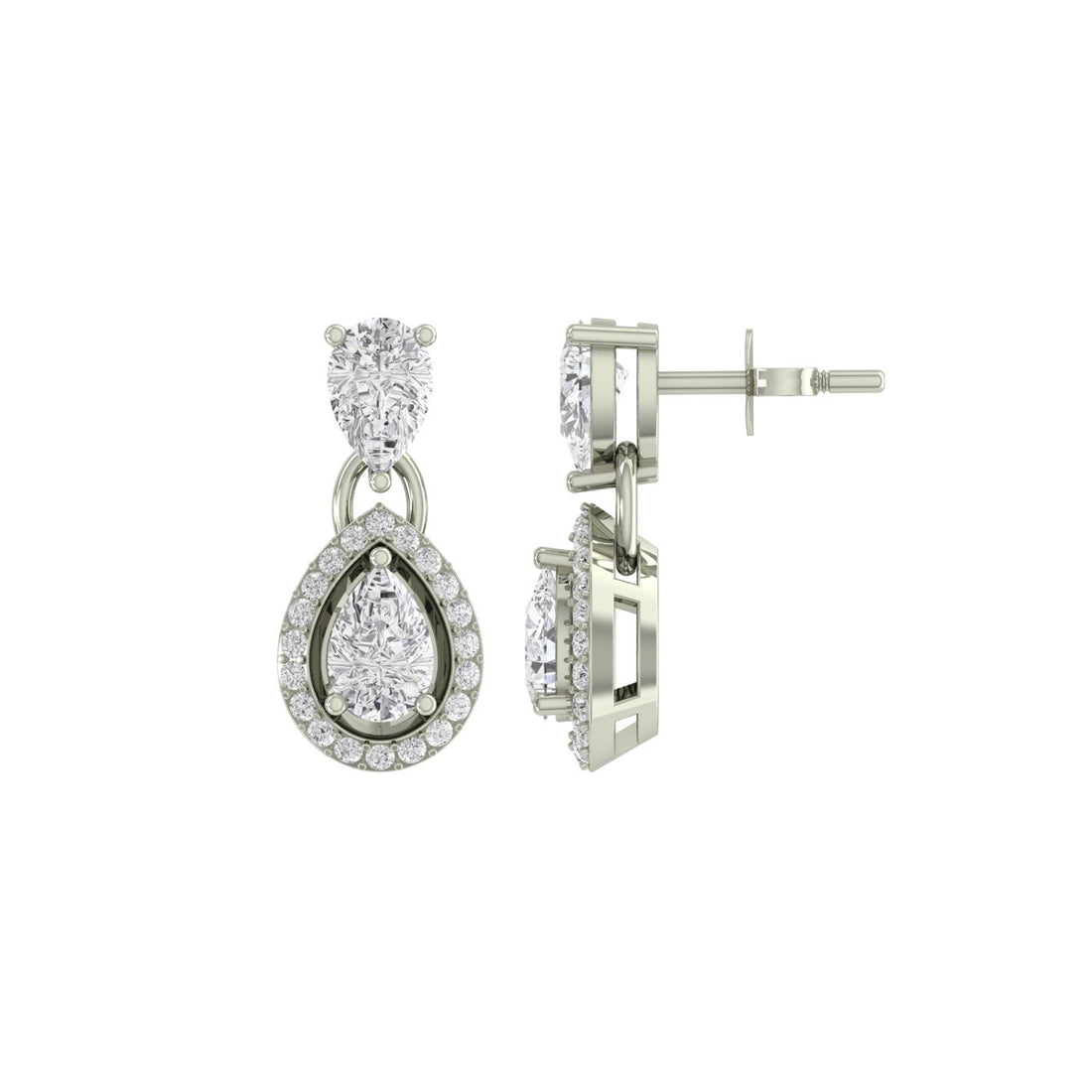 Pearluxe Drop Silver Zircon Earring