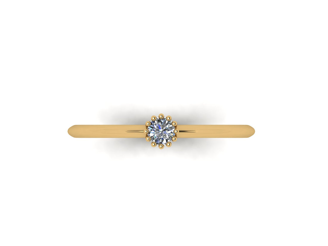 Solo Starlight Diamond 14 KT Gold Ring