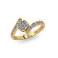 14 KT Gold Bypass Floral Diamond Ring