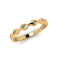 14 KT Gold Ripple Link Diamond Ring