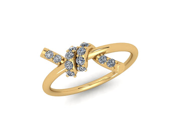 14 KT Gold Unity Knot Diamond Ring