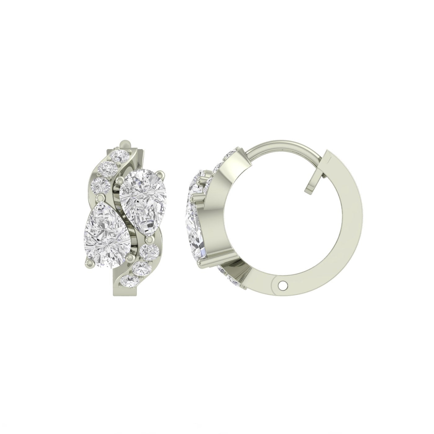 Twist Classy Charm Hoop Silver Zircon Earring