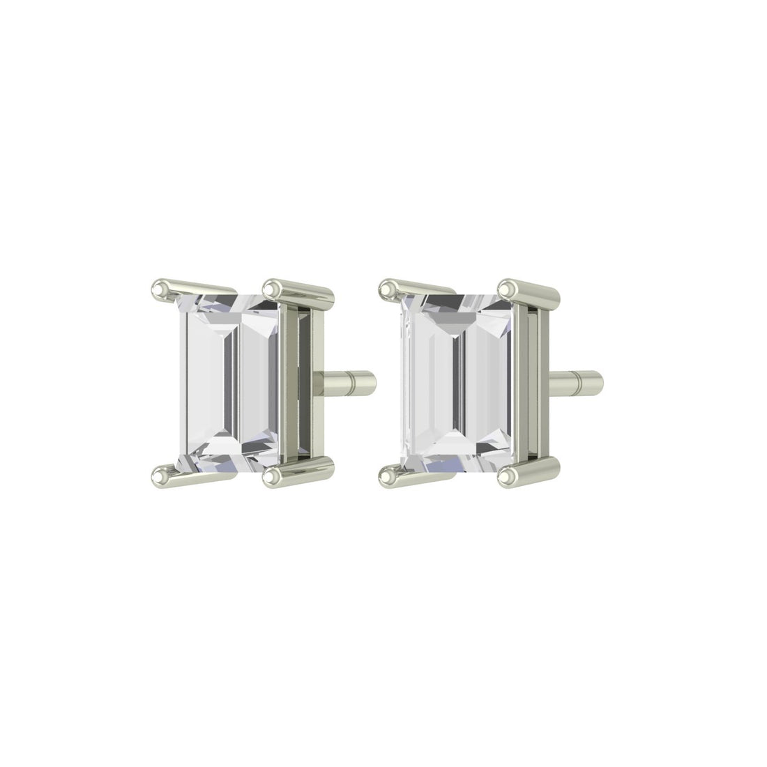 Baguetter Bliss Solitaire Silver Zircon Earring