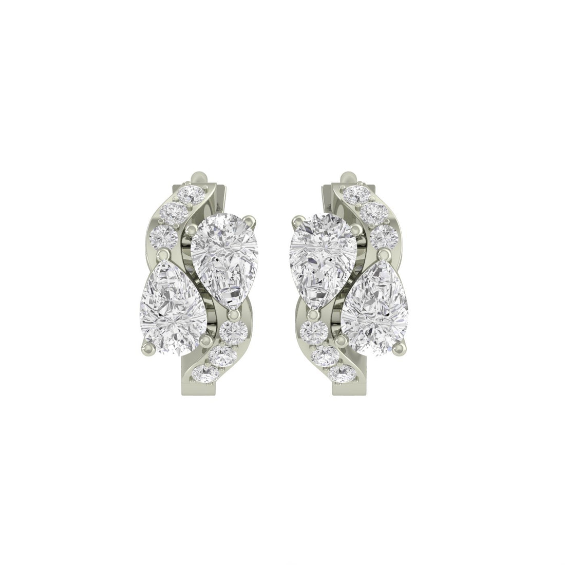 Twist Classy Charm Hoop Silver Zircon Earring