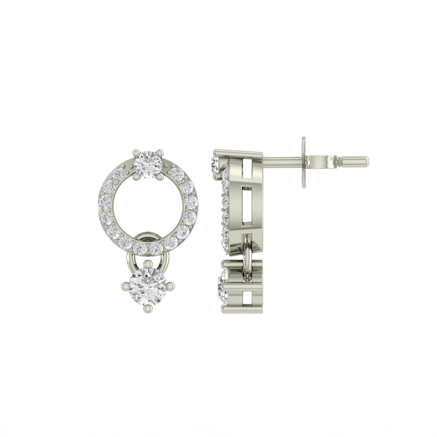 Twinkle Drop Silver Zircon Earring