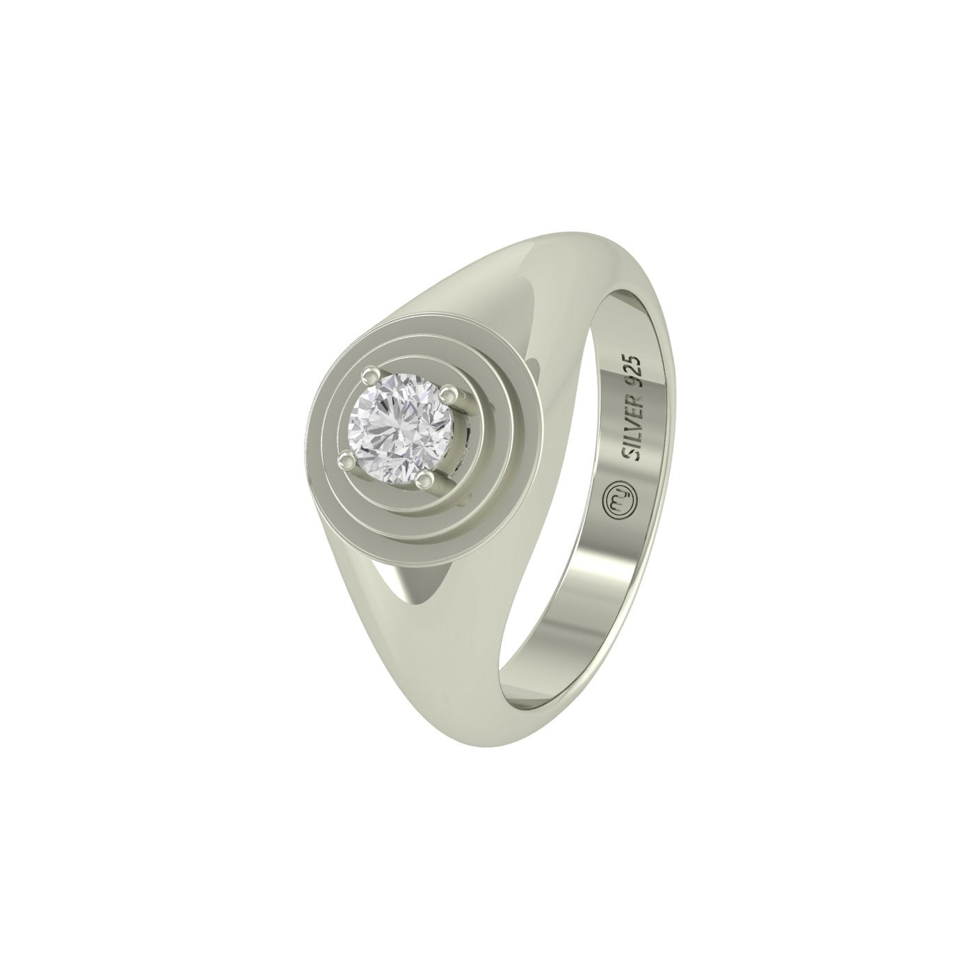 Eclipse Orbit Silver Zircon Ring