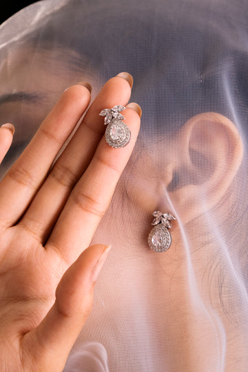 Ethereal Glow Silver Zircon Earring