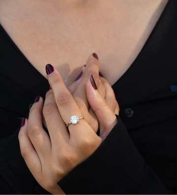 Lambent Round Solitaire Silver Zircon Ring