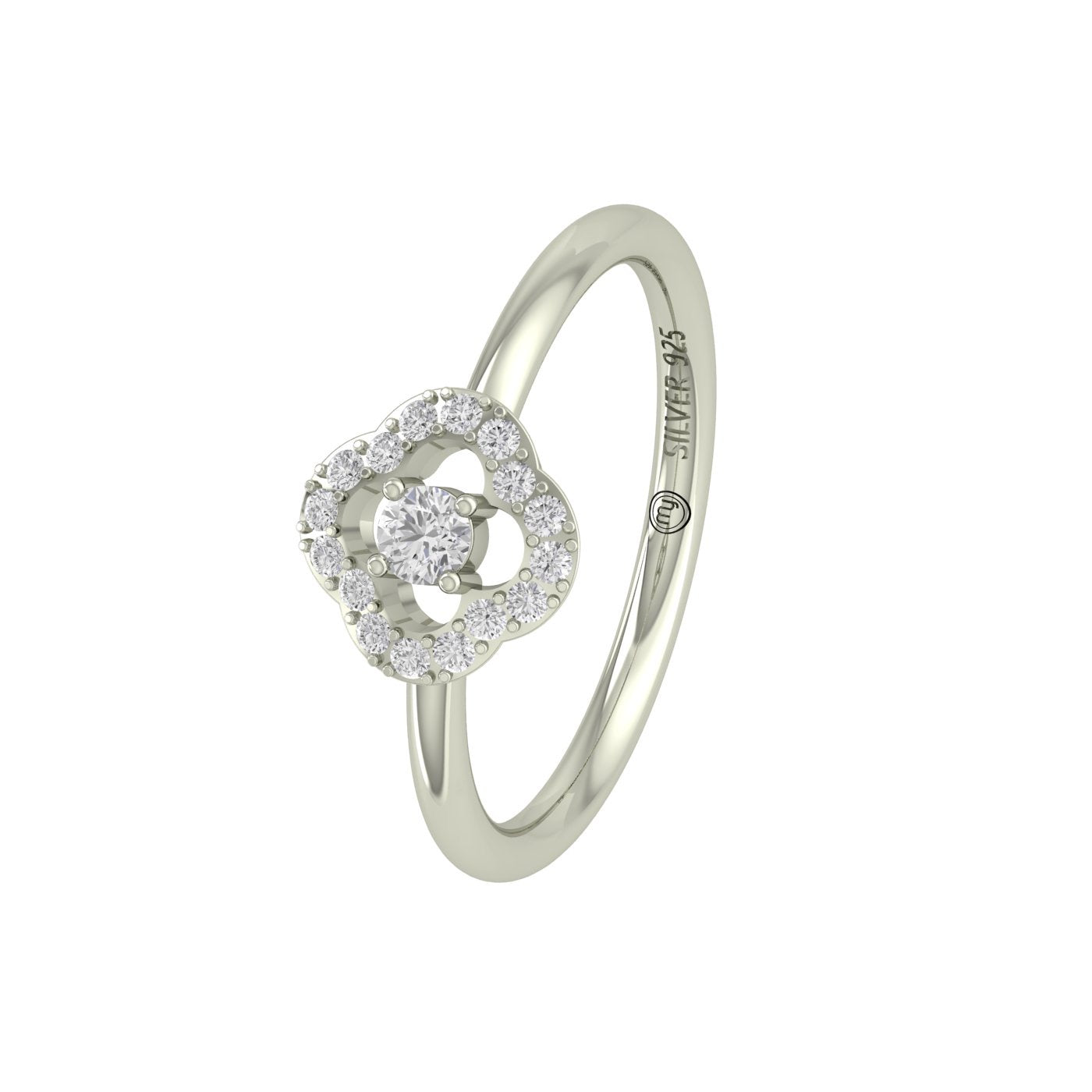 Petal Grace Silver Zircon Ring