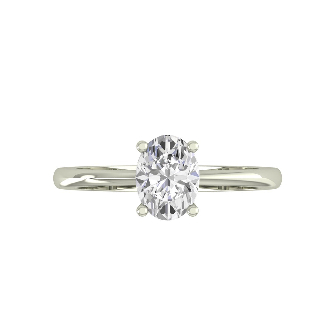 Classy Oval Solitaire Silver Zircon Ring