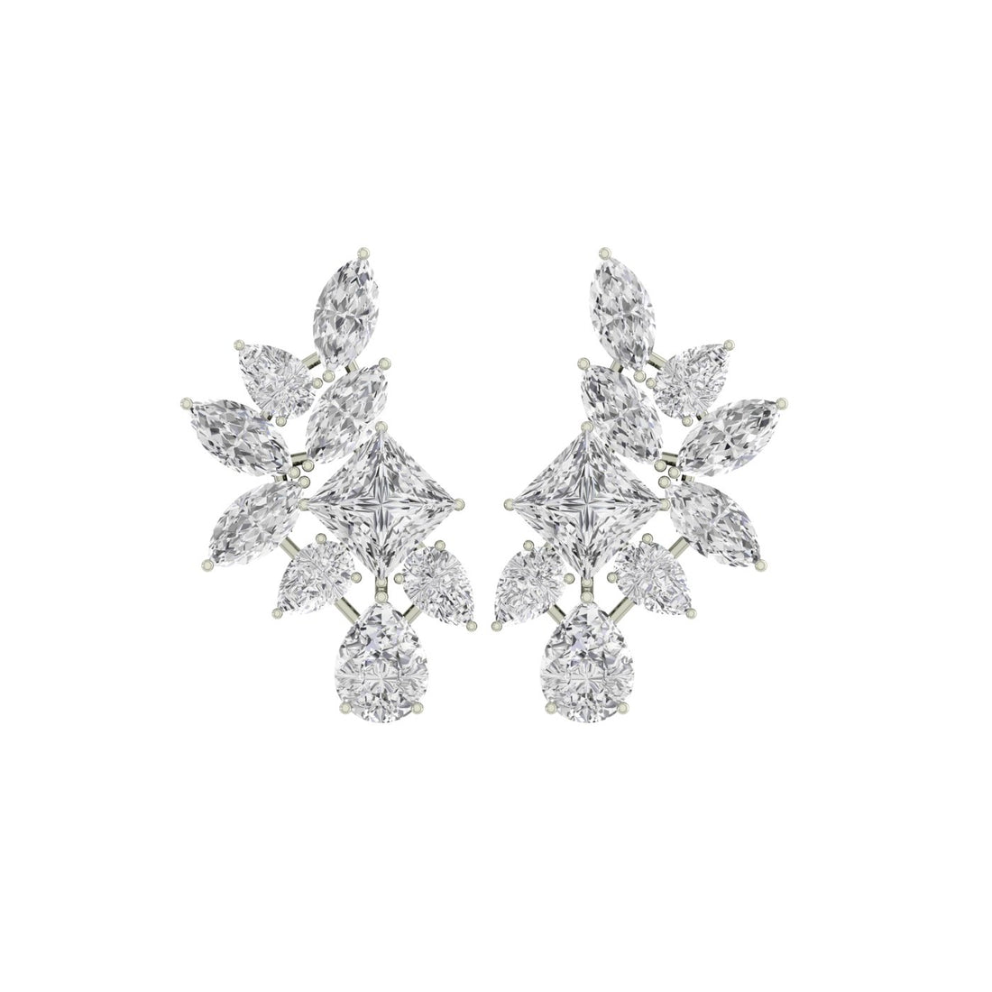 Geometric Elegance Silver Zircon Earring