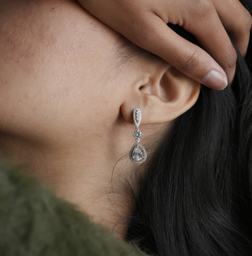 Serene Grace Silver Zircon Earring